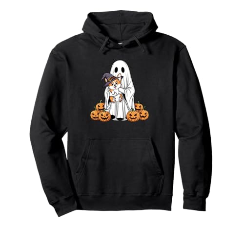 Lustiger Geist Corgi Kürbis Halloween Kinder Herren Damen Pullover Hoodie von Corgi Lovers Cute Halloween Outfits for Boy Girl