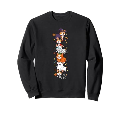 Lustige Corgi Hexe Vampir Geist Halloween Kinder Herren Damen Sweatshirt Lustige Corgi Hexe Vampir Geist Halloween Kinder Herren Damen Sweatshirt von Corgi Lovers Halloween Skeleton Mummy Outfits