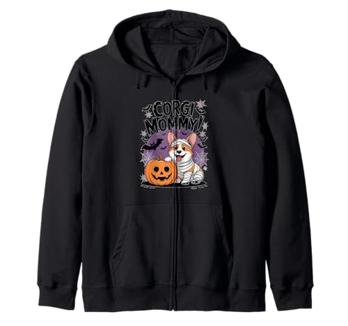 Niedliche Mama Corgi und Kürbis Halloween Geist lustig Kapuzenjacke Niedliche Mama Corgi und Kürbis Halloween Geist lustig Kapuzenjacke von Corgi Mummy