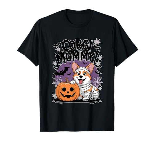 Niedliche Mama Corgi und Kürbis Halloween Geist lustig T-Shirt Niedliche Mama Corgi und Kürbis Halloween Geist lustig T-Shirt von Corgi Mummy