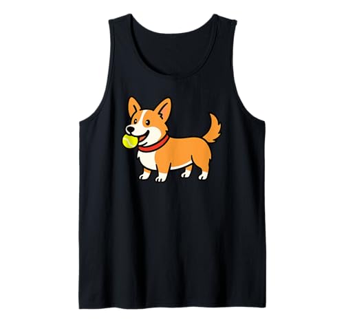 Corgi Dog Fetch Tierliebhaber Apportieren Mama Papa Kinder Tank Top von CorgiAxis1