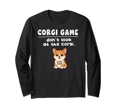 Lustiges Corgi Hundespielzeug Don't Look Game Over für Jungen Mädchen Kinder Langarmshirt von CorgiAxis1