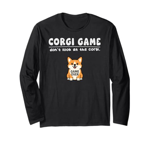 Lustiges Corgi Hundespielzeug Don't Look Game Over für Jungen Mädchen Kinder Langarmshirt von CorgiAxis1