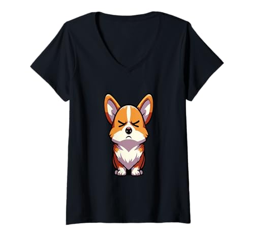 Damen Corgi Welsh Corgi Corgiliebhaber Corgihalter Corgifan T-Shirt mit V-Ausschnitt Damen Corgi Welsh Corgi Corgiliebhaber Corgihalter Corgifan T-Shirt mit V-Ausschnitt von Corgibesitzer Corgis Motiv für Corgi-liebhaber