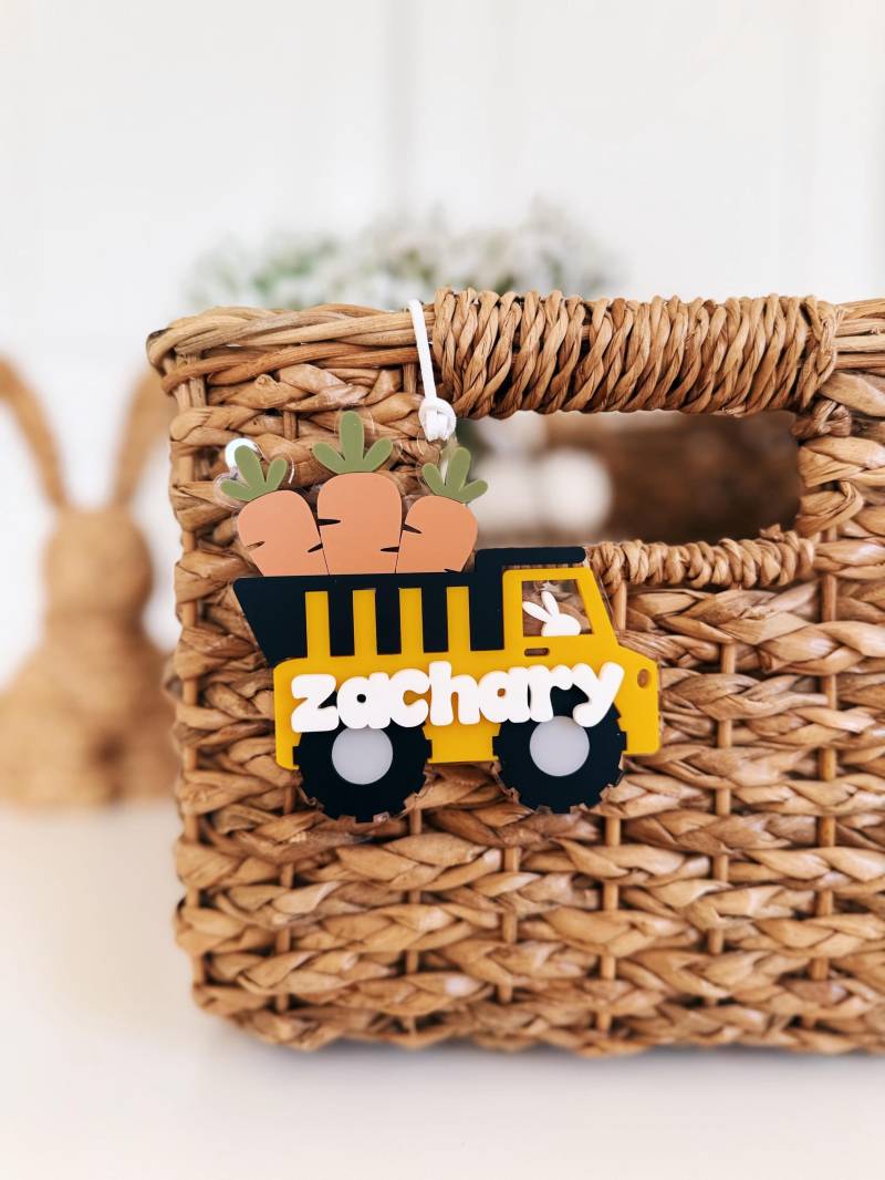 Baulaster Ostern Anhänger/Kipper Osterkorb Namensschild Personalisierter von CoriBlackWolfCo