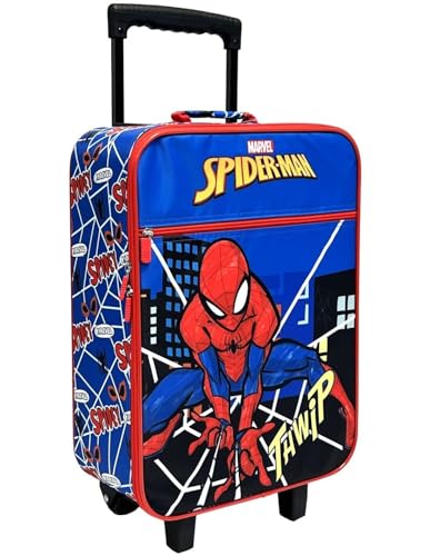 Coriex Koffer für Kinder, Spiderman Trolley Handgepäck Reisetasche für Kinder Trolley für die Schule, blau von Coriex