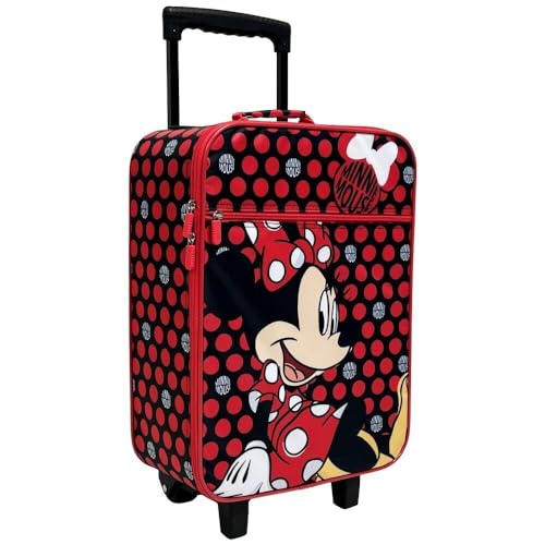 Coriex Minnie Mouse Koffer für Kinder Trolley Handgepäck Reisetasche für Mädchen Trolley für die Schule, rot von Coriex