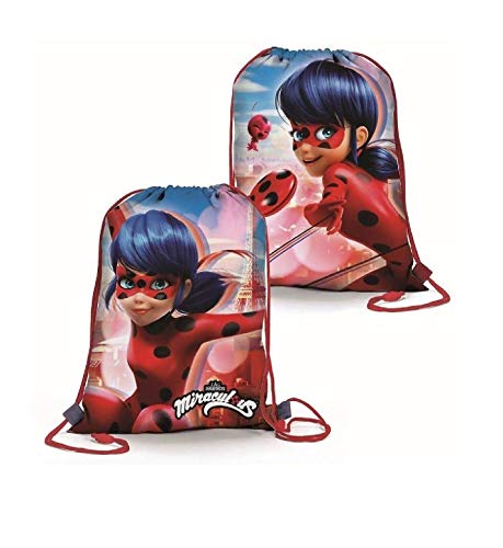 Coriex Tasche Gymnastik Wunderbar Ladybug Beutel Sportlich, Rot, 3 Fächer, Wasserfest, Cartoon Muster, Kind, Little Kid, Softshell, Daypack Rucksack, Polyester Material, Grundschule, Gymnastik von Coriex