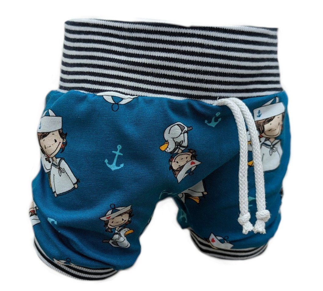 Corileo Pumphose Baby Kurze Pumphose Emma & Bob by Emmapünktchen Blau Sommerhose Kinderhose Gr. 50 - 104 von Corileo