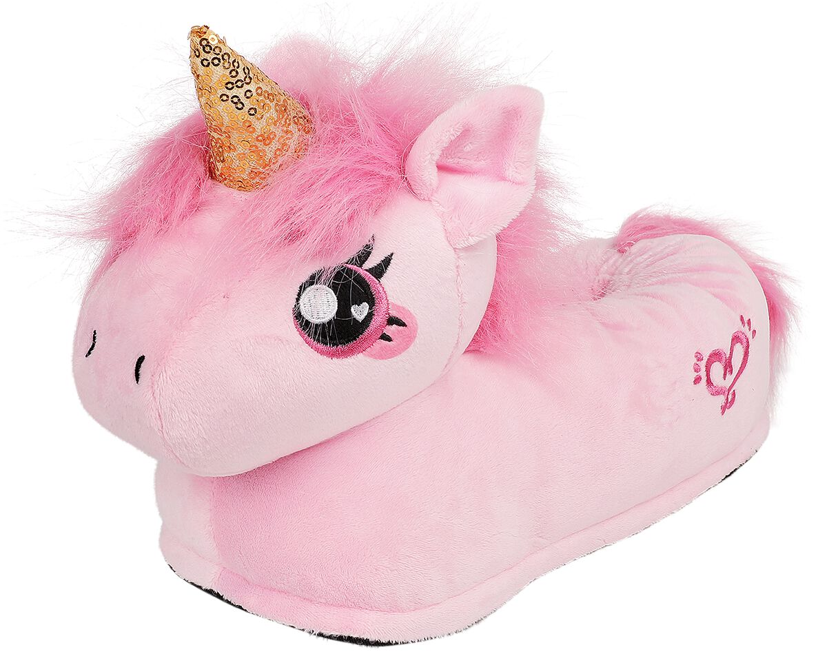 Corimori - Einhorn Hausschuh - Rose Einhorn Hausschuhe Erwachsene - one size - für Damen - Größe one size - rosa  - Lizenzierter Fanartikel von Corimori