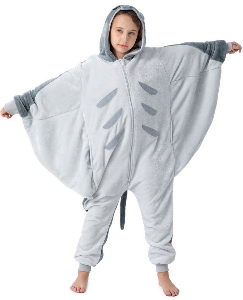 Corimori Jumpsuit Flauschiges Manta Rochen-Kostüm für Kinder,  Karneval Fasching Kostüm (1-tlg) Unterwasser-Welt von Corimori