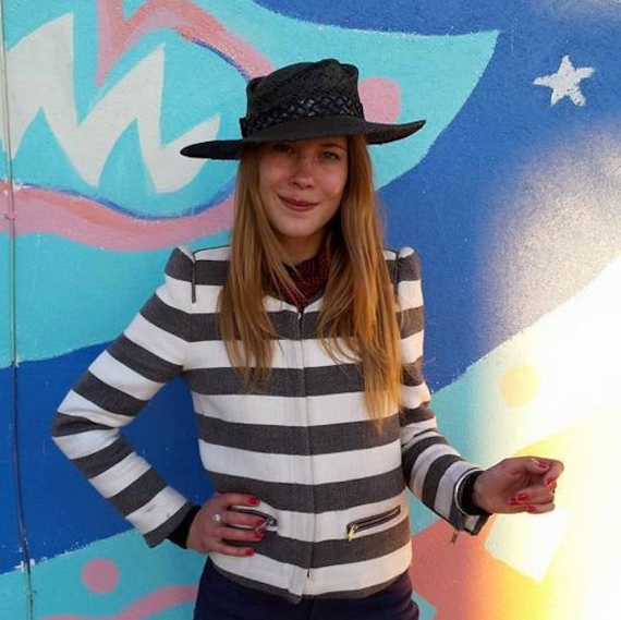 Handmodellierte Schwarze Panama Spitze Gemusterte Mütze -1930Er Jahre Stil Couture Millinery Techniken von CorinaHaywood