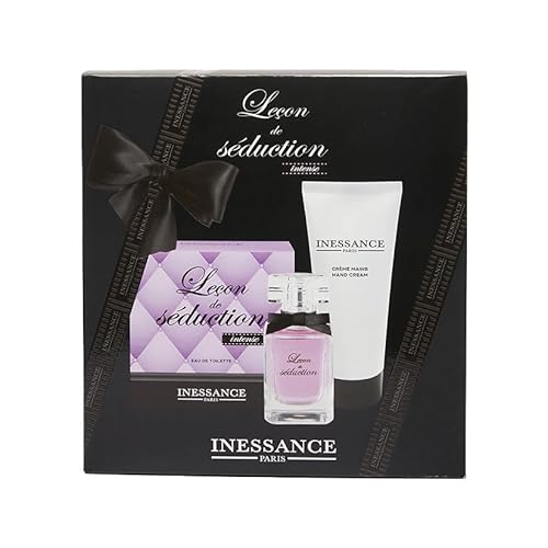 Inessance Paris – Geschenkset Lektion de Éduction Intense – Eau de Toilette für Damen – Duft Holz und Gourmand – Eau de Toilette 50 ml und Handcreme 100 ml – hergestellt in Frankreich von Corine de Farme