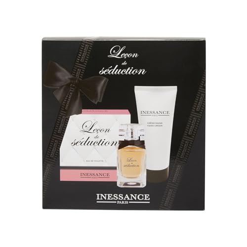 Inessance Paris – Set Inessance Lektion de Verführung – Geschenkbox für Damen – Eau de Toilette 50 ml und Handcreme 100 ml – Duft blumig und fruchtig – hergestellt in Frankreich von Corine de Farme