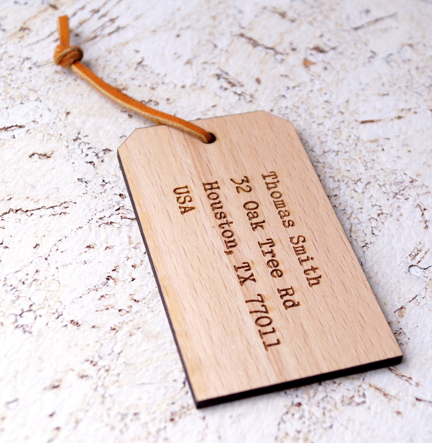 Personalisierter Gepäckanhänger, Lasergravierter Gepäckanhänger Aus Holz, Doppelseite Graviert, Geschenk Zum 5. Jahrestag, Hochzeitsgeschenk von CorkCountryCottage