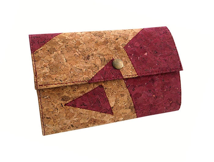 Kork Damenbörse, Schlanke Brieftasche Für Frau, Süße Vegan Geschenk, Kleine Eco-Brieftasche von CorkCraftsClay