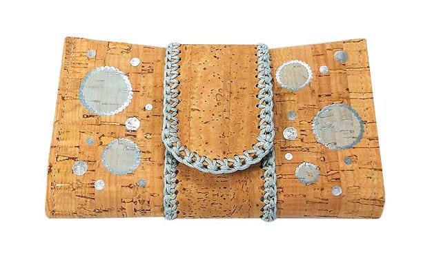 Kork Geldbörse Für Damen Geldbörsen Womens Kartenhalter Blau Brieftasche Frau von CorkCraftsClay