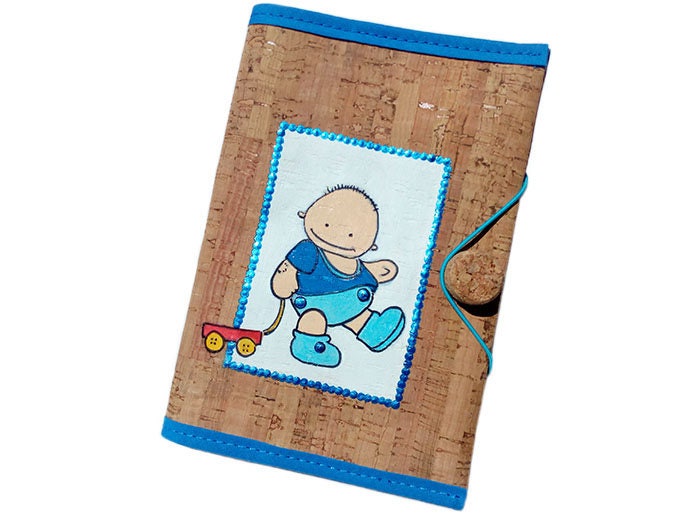 Reisedokumentehalter Für Kleinkinder Süße Passhülle Babypartygeschenk Veganes Geschenk Mamas von CorkCraftsClay