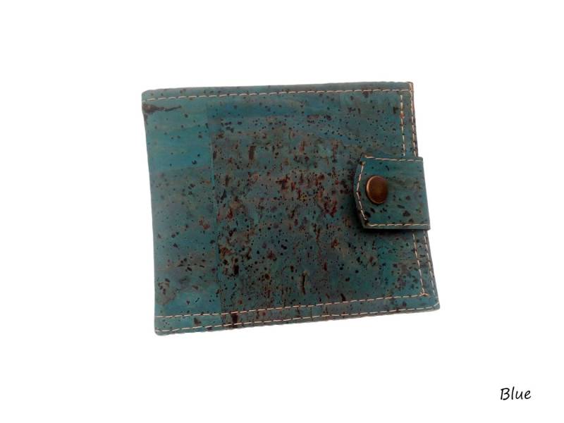 Vegane Brieftasche Männer Blaue Kork Nicht-Leder Brieftaschen Umweltfreundliche Geschenke Für von CorkCraftsClay