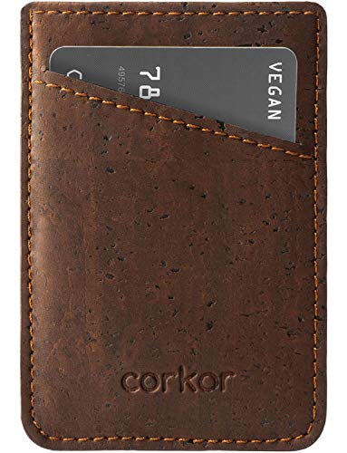 Corkor Geldbörse Minimalistische Schlank Brieftasche Herren Leichtes Natur-Leder Kreditkarten Natur Veganer Korkleder Braun von Corkor