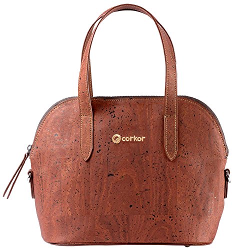 Corkor Henkeltasche mit Henkel, klein, 9 bis 5 Jahre, Naturfarben, Rot (rot), Medium von Corkor