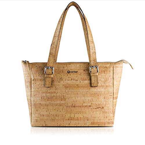 Corkor Vegane Handtaschen Damen Henkeltaschen Korkleder Geldbeutel Tote Tasche Rustical von Corkor