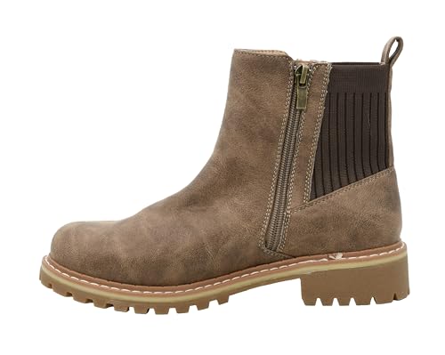 Corkys Footwear Dont Be Difficult Chelsea-Stiefel für Damen, mit einem doppelseitigen Reißverschluss, Sockenobermaterial, einer Stollensohle und einer bequemen, gepolsterten Innensohle für den ganzen von Corkys Footwear
