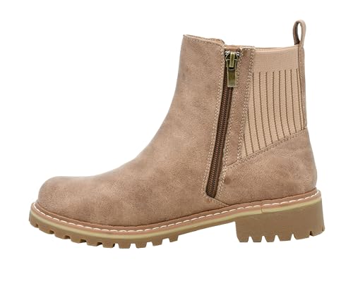 Corkys Footwear Dont Be Difficult Chelsea-Stiefel für Damen, mit einem doppelseitigen Reißverschluss, Sockenobermaterial, einer Stollensohle und einer bequemen, gepolsterten Innensohle für den ganzen von Corkys Footwear