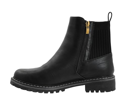 Corkys Footwear Dont Be Difficult Chelsea-Stiefel für Damen, mit einem doppelseitigen Reißverschluss, Sockenobermaterial, einer Stollensohle und einer bequemen, gepolsterten Innensohle für den ganzen von Corkys Footwear