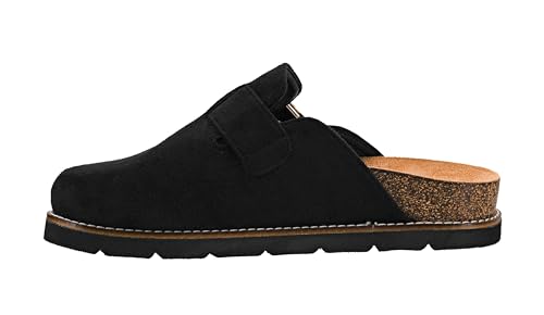 Corkys Footwear Hey Girl Day Dream Clog – mit gepolstertem Komfort, trendigen und verstellbaren Schnallen und ganztägiger Tragbarkeit für mühelosen Stil und Unterstützung, schwarzes Wildlederimitat Corkys Footwear Hey Girl Day Dream Clog – mit gepolstertem Komfort, trendigen und verstellbaren Schnallen und ganztägiger Tragbarkeit für mühelosen Stil und Unterstützung, schwarzes Wildlederimitat von Corkys Footwear