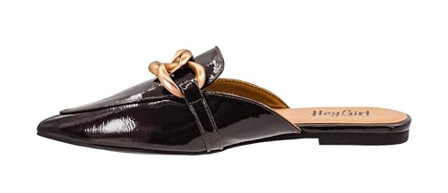 Corkys Footwear Hey Girl Playin for Keeps Damen Slip-On Pantolette mit spitzem Zehenbereich und klobigem Kettendetail, gepolsterter Innensohle und stilvollem, modernem Design für ganztägigen Komfort von Corkys Footwear