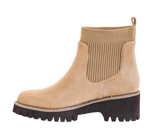 Corkys Footwear Hey Girl Trail Mix Bootie – mit einem schicken 5,7 cm Absatz, bequem gepolsterten Einlegesohlen für ganztägigen Komfort und ein geringes Gewicht mit robuster Konstruktion, Sandfarbenes von Corkys Footwear