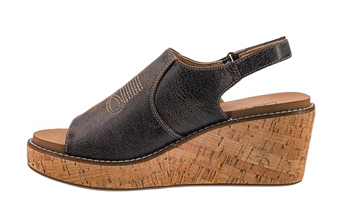 Corkys Footwear Most Wanted 6,3 cm Keilsandalen, mit Klettverschluss, weiche EVA-Einlegesohlen für den ganzen Tag und Western-inspirierte Nähte auf der Oberseite, Espresso Crinkle, 38.5 EU Corkys Footwear Most Wanted 6,3 cm Keilsandalen, mit Klettverschluss, weiche EVA-Einlegesohlen für den ganzen Tag und Western-inspirierte Nähte auf der Oberseite, Espresso Crinkle, 38.5 EU von Corkys Footwear