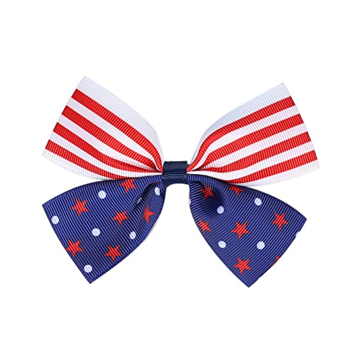 Independence Day Mädchen Kinder Schleife Haarnadel Außenhandel American National Day Patchwork Farbe Schleife Ente Mund Clip Stirnband Fleece von Corlidea