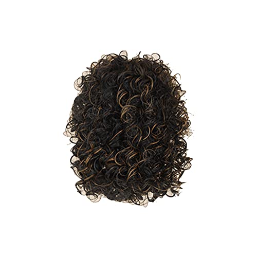 Perücke Afro Damen Kurze Wellige Perücken Locken Für Frauen Synthetische Wig mit Bangs Natürlich Lockige Perücke von Corlidea