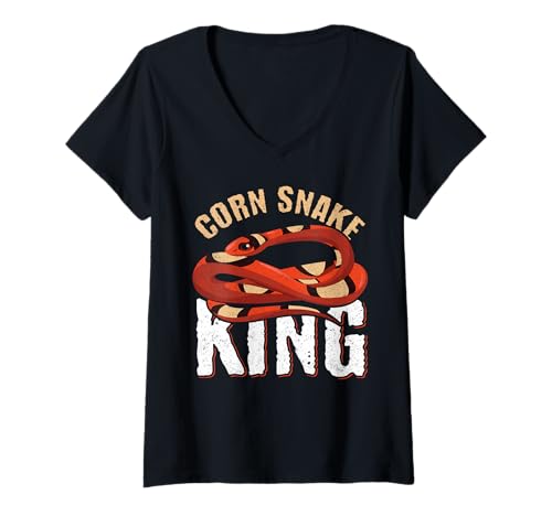 Damen Corn Snake King Reptil, Motiv: Schlangenliebhaber T-Shirt mit V-Ausschnitt Damen Corn Snake King Reptil, Motiv: Schlangenliebhaber T-Shirt mit V-Ausschnitt von Corn Snake Owner Style
