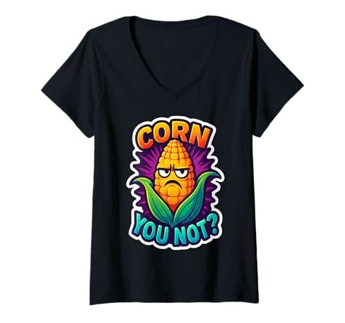 Damen Corn You Not Funny Corncob On The Cob Wortspiel Sassy Mais Lover T-Shirt mit V-Ausschnitt Damen Corn You Not Funny Corncob On The Cob Wortspiel Sassy Mais Lover T-Shirt mit V-Ausschnitt von Corn You Not Funny Corncob On The Cob Pun Products