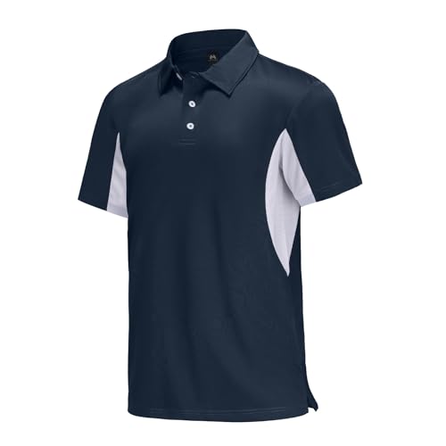 Corna Kurzarm-Poloshirt für Herren, Größe L-5XL, LSF 50+, feuchtigkeitsableitend, lässig, leistungsstark, trockene Passform, Golf-Shirts, 12267, Marineblau, 4X-Groß Corna Kurzarm-Poloshirt für Herren, Größe L-5XL, LSF 50+, feuchtigkeitsableitend, lässig, leistungsstark, trockene Passform, Golf-Shirts, 12267, Marineblau, 4X-Groß von Corna