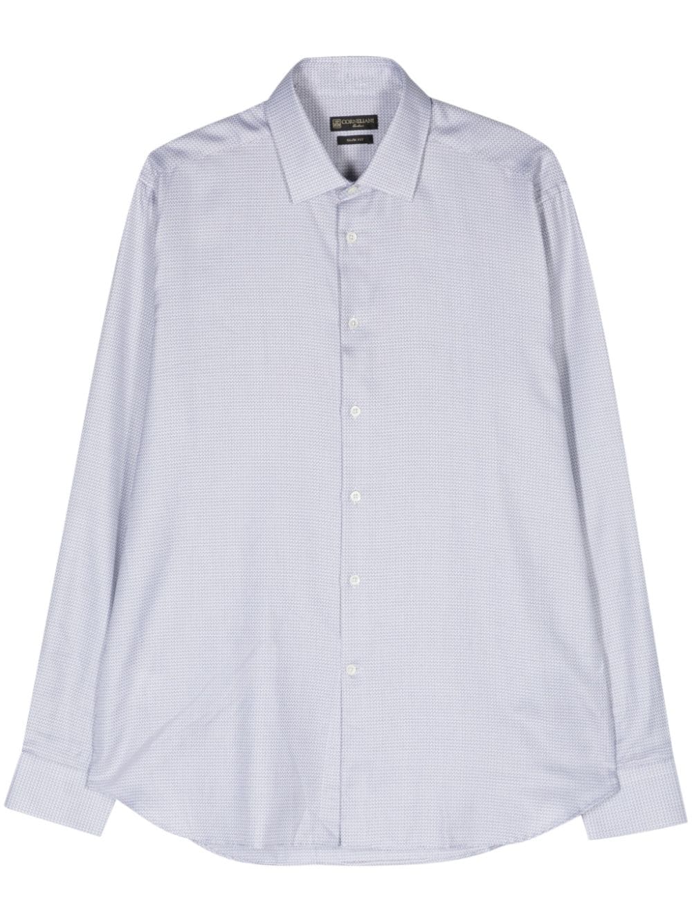 Corneliani cutaway-collar jacquard shirt - Blau von Corneliani