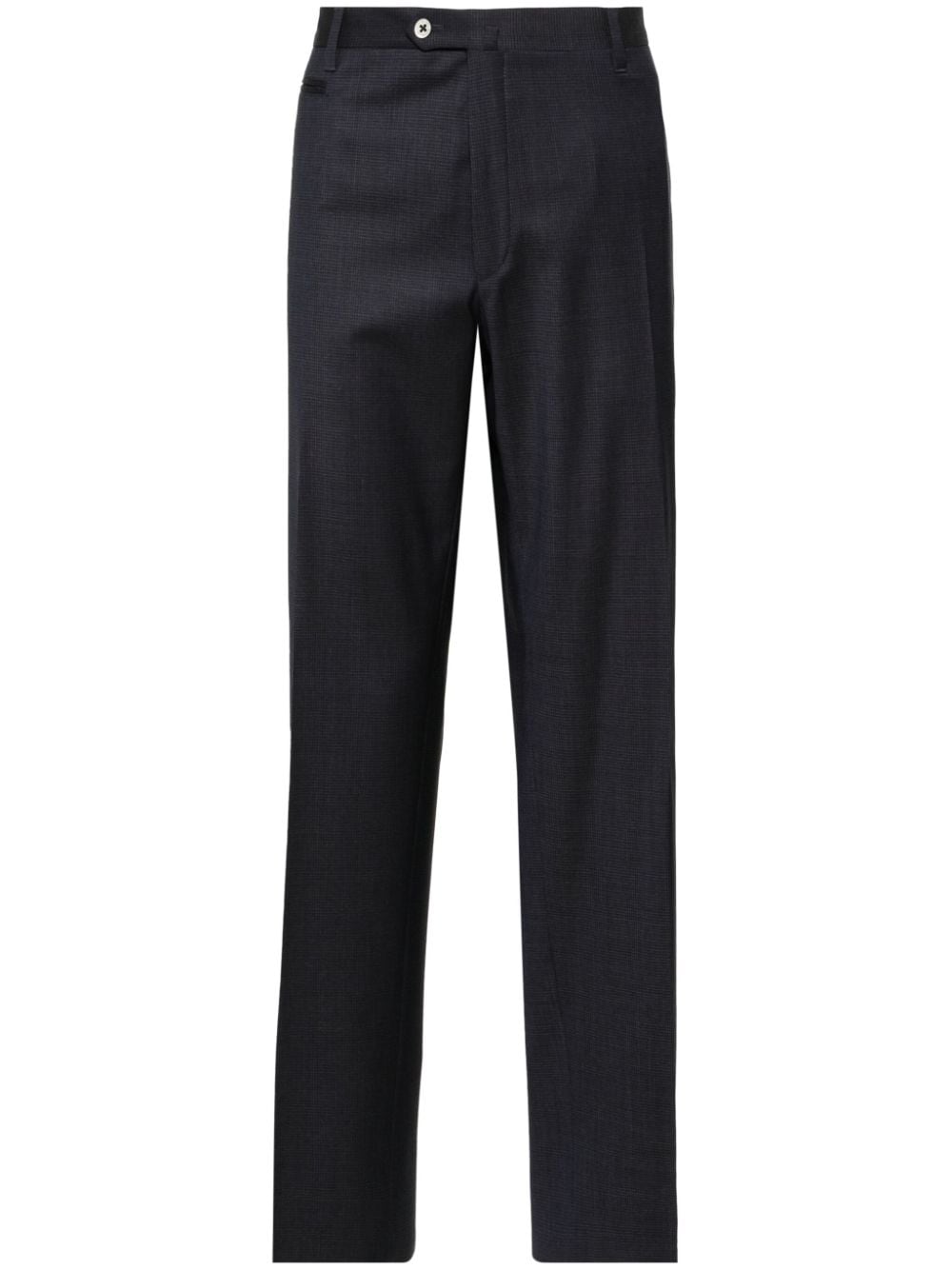 Corneliani patterned-jacquard wool tailored trousers - Blau von Corneliani