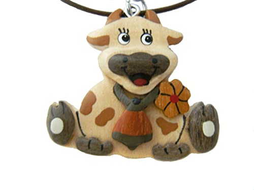 Cornelissen Kette Kuh mit Glocke, Holzanhänger Lederband, Ketten Modeschmuck Tiere Tier Kühe von Cornelissen