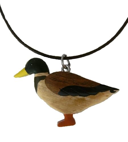 Cornelißen Kette Wildente, Holzanhänger Lederband, Ketten Modeschmuck Vogel Vögel Tiere Tier Erpel Ente von Cornelißen