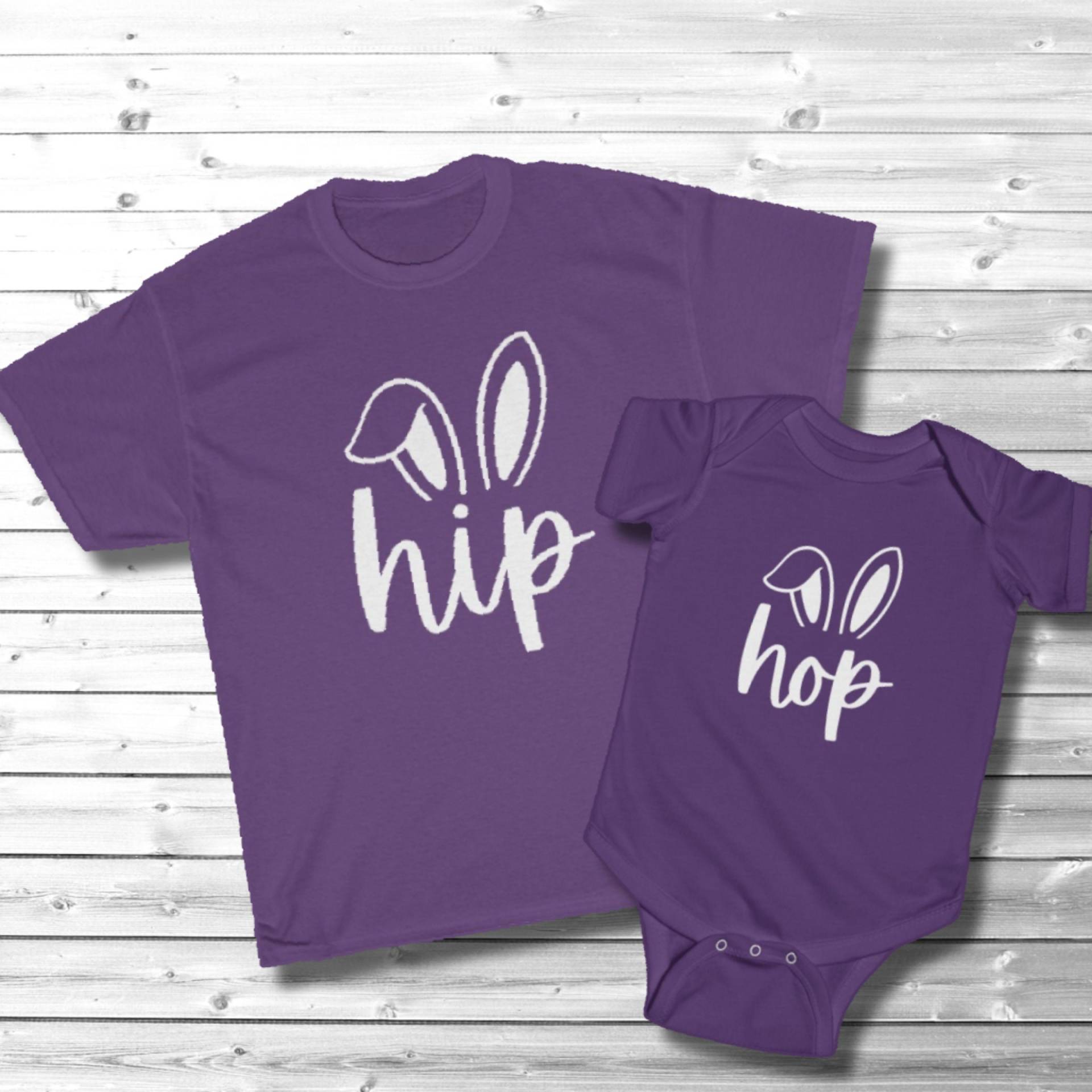 Ostern Mama Und Ich Outfit, ""Hip Hop"" Passende Shirts, Hasenohren T-Shirts, Baby Mutter Tochter T-Shirts." von CornerThreeDesigns