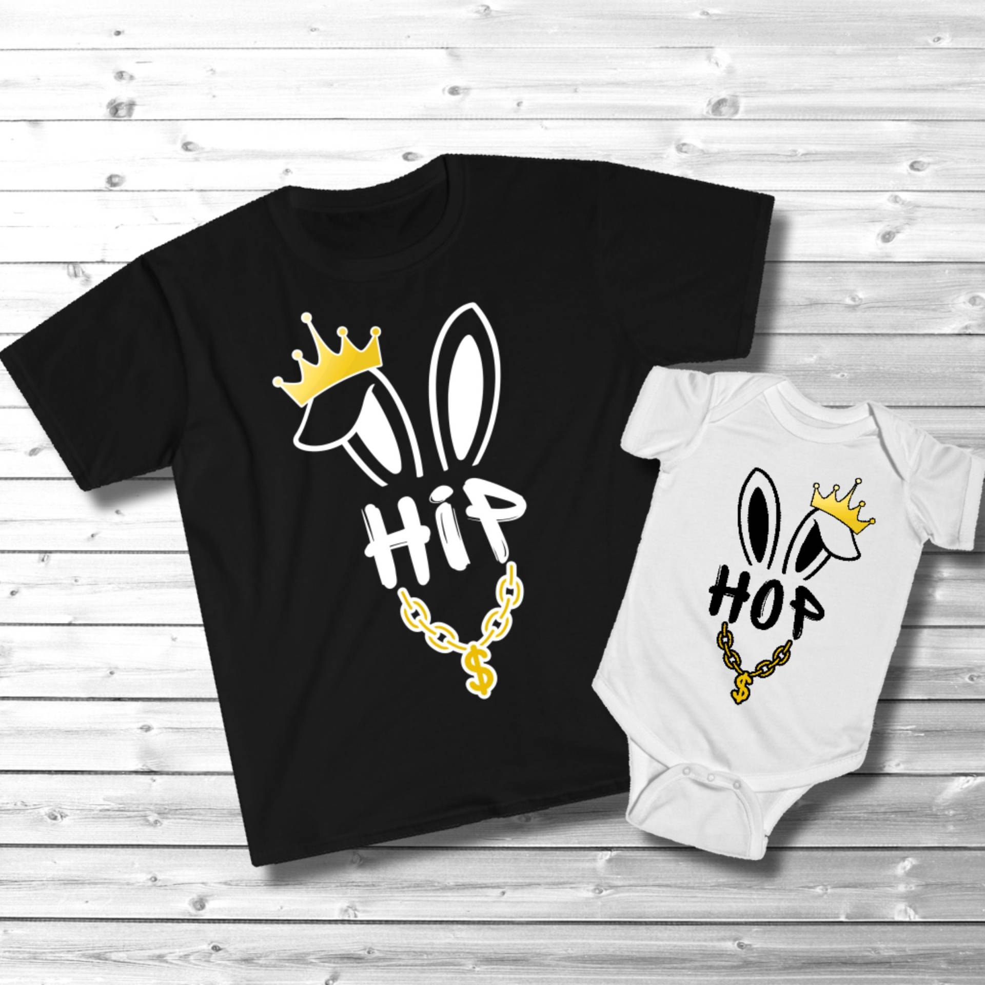 Papa Baby Ostern Shirt, "Hip Hop" Passendes Outfit, Neues Geschenk, Vater Sohn Passende T-Shirts, Tochter Oster Shower ." von CornerThreeDesigns