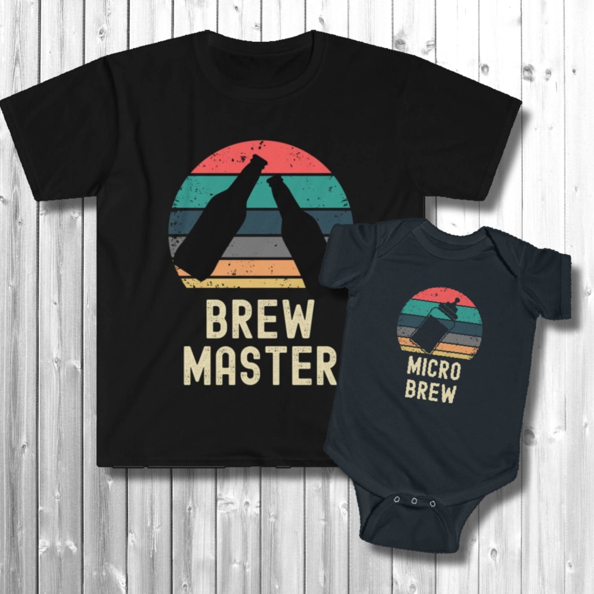 Papa Und Baby Passende Shirts, "Brew Master & Micro Brew" Tshirt Säugling Bodysuit, Vatertagsgeschenk von CornerThreeDesigns