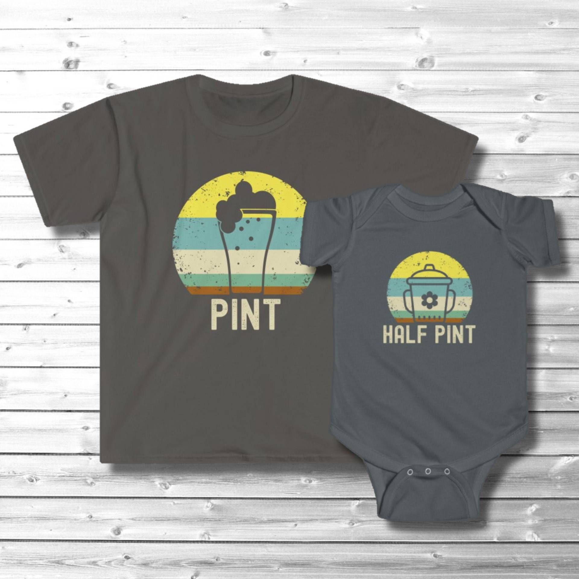 Papa Und Baby Passendes Shirt Set, "Pint Halbes Pint" Tshirt Bodysuit, Kind T Shirts, Bier Liebhaber Tshirt, Vatertagsgeschenk von CornerThreeDesigns