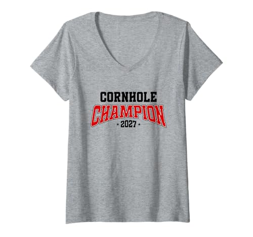 Damen Cornhole Champion 2027, Cornhole Bags Turniersieger T-Shirt mit V-Ausschnitt Damen Cornhole Champion 2027, Cornhole Bags Turniersieger T-Shirt mit V-Ausschnitt von Cornhole Game Clothing Apparel