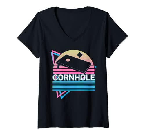 Damen Cornhole T-Shirt mit V-Ausschnitt Damen Cornhole T-Shirt mit V-Ausschnitt von Cornhole Gifts