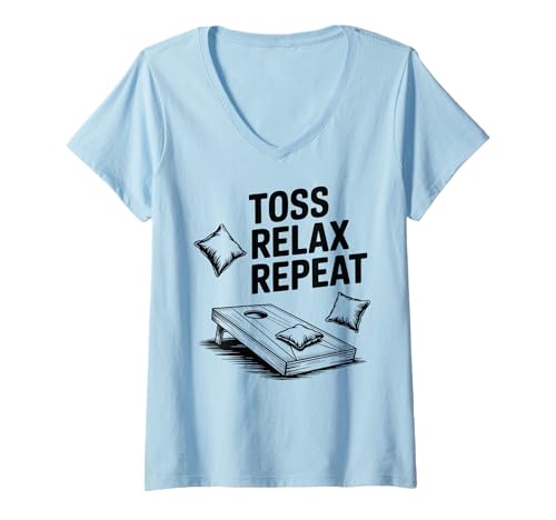 Damen Lustiges Cornhole Player Turnier Champion Spiel für Männer Frauen T-Shirt mit V-Ausschnitt Damen Lustiges Cornhole Player Turnier Champion Spiel für Männer Frauen T-Shirt mit V-Ausschnitt von Cornhole Team Sport Legend Design Gift Adults Kids
