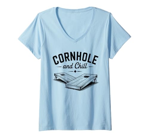 Damen Lustiges Cornhole Player Turnier Champion Spiel für Männer Frauen T-Shirt mit V-Ausschnitt Damen Lustiges Cornhole Player Turnier Champion Spiel für Männer Frauen T-Shirt mit V-Ausschnitt von Cornhole Team Sport Legend Design Gift Adults Kids